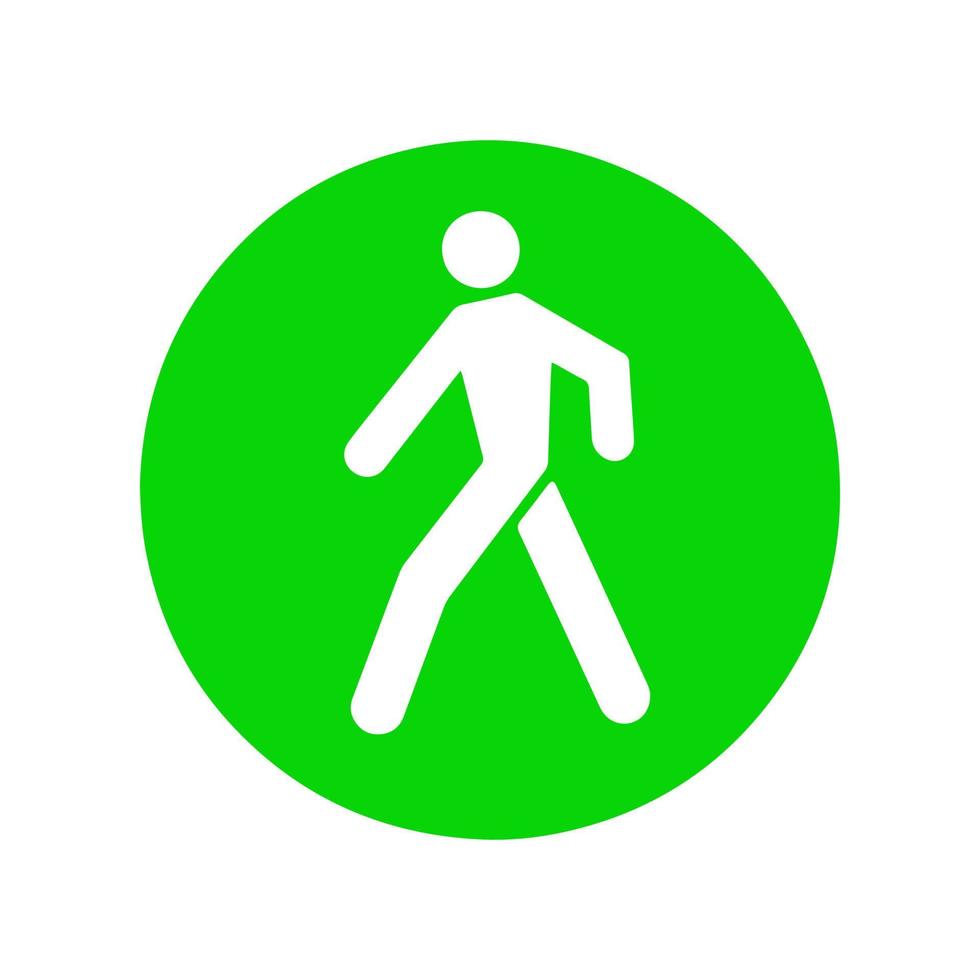 Ampel grünes Fußgängersymbol vektor