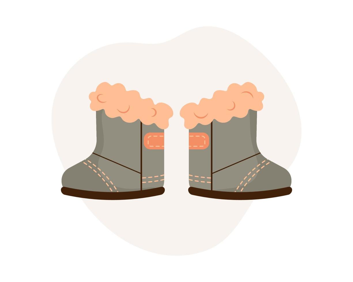 vinterskor. vinter stövlar skor ikon. vinterskor isolerade. filtstövlar. par skor. vinterstövlar på en isolerad bakgrund. vektor illustration.