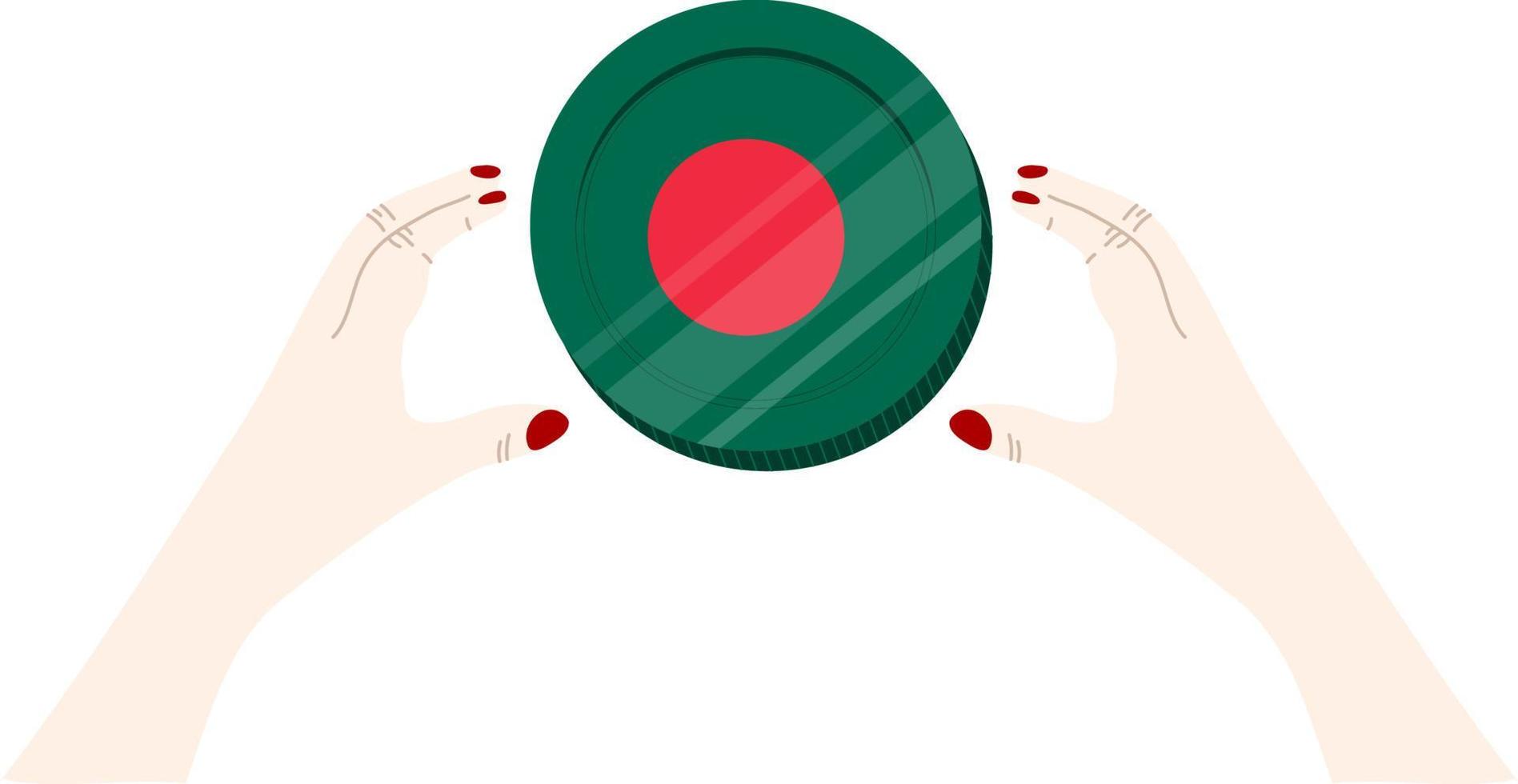 bangladesch vektor handgezeichnete flagge, bangladesch taka