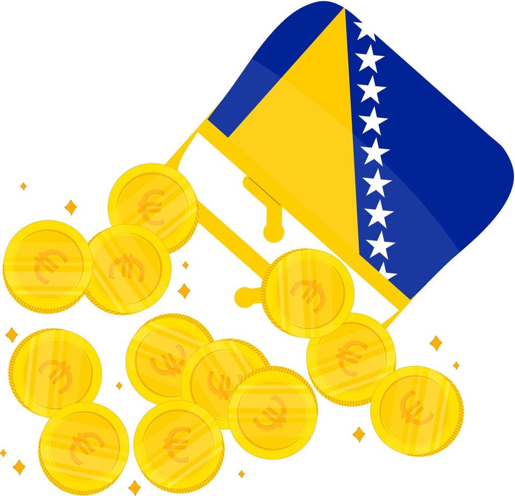 bosnien och hercegovina vektor handritad flagga, eur