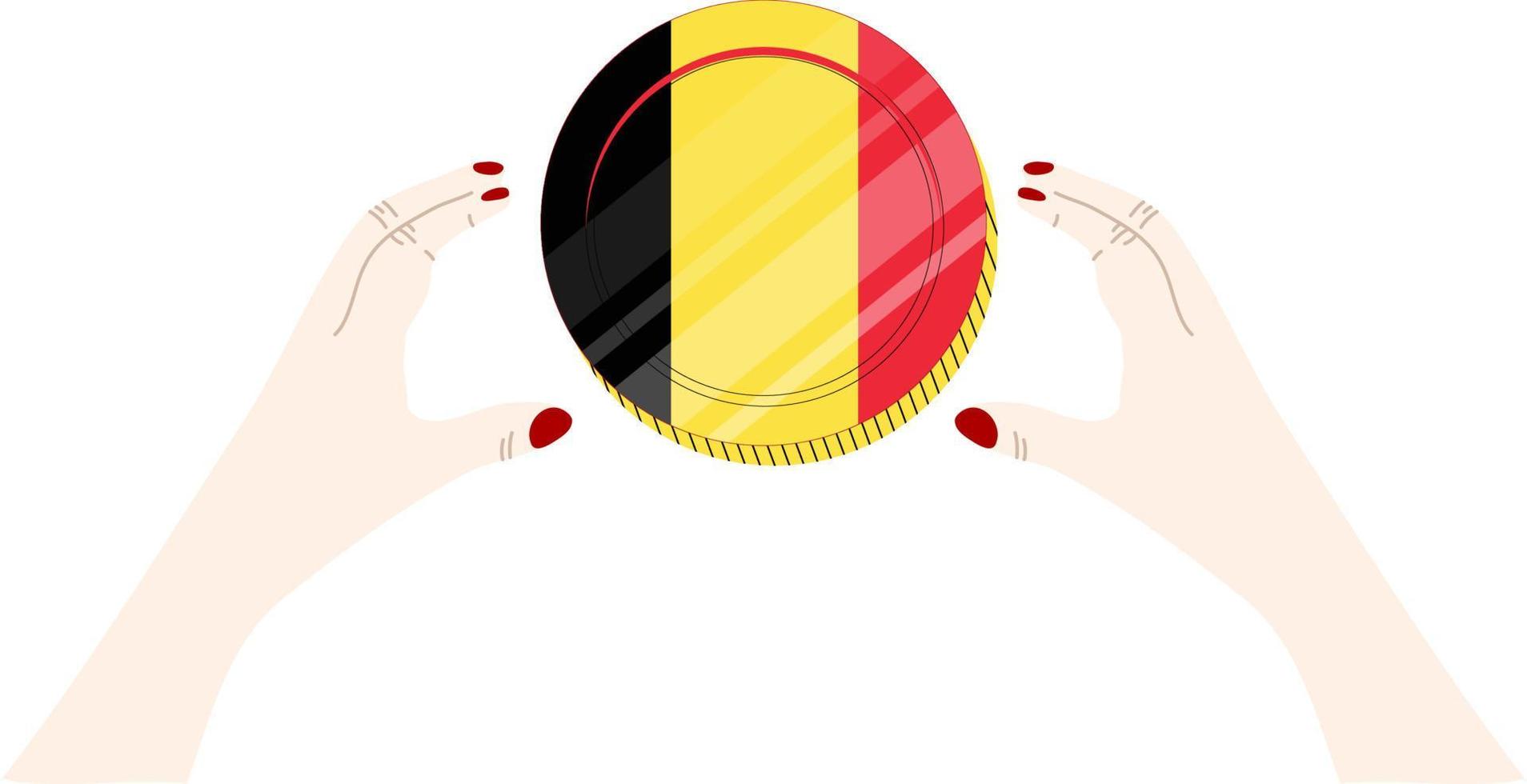 Belgien vektor handritad flagga, eur