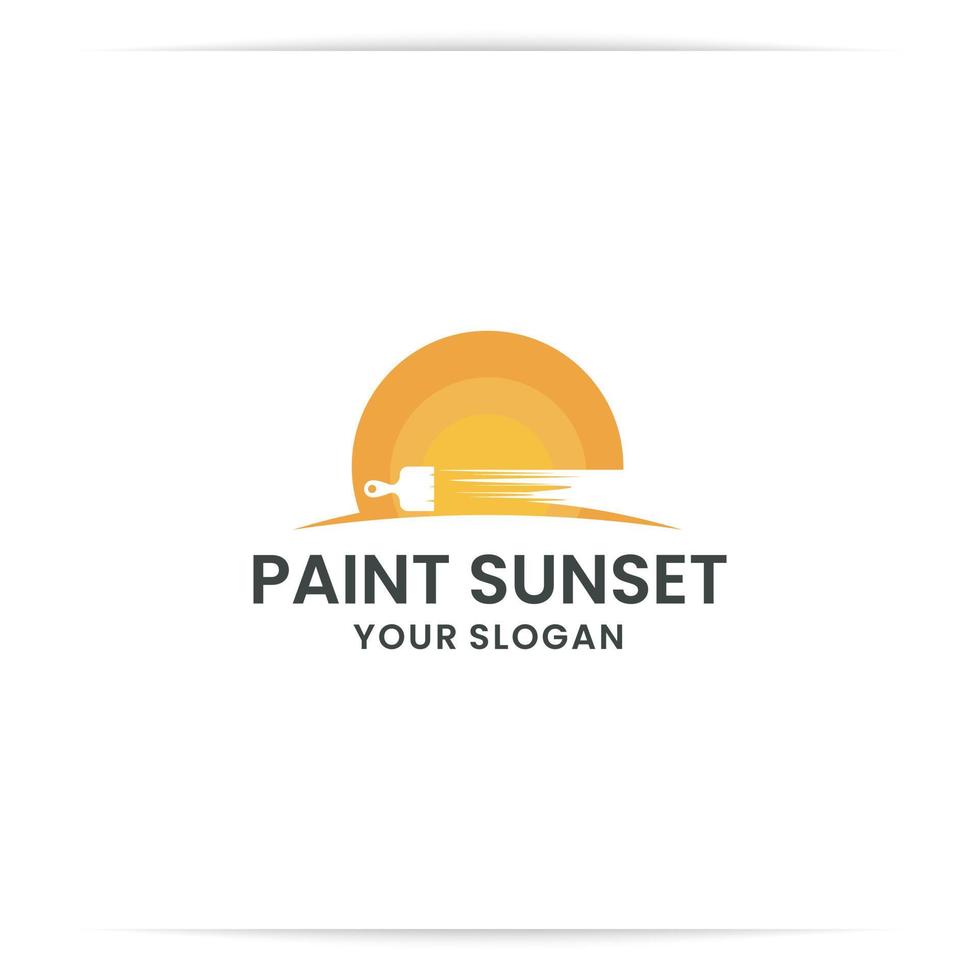 logo design soluppgång färg vektor