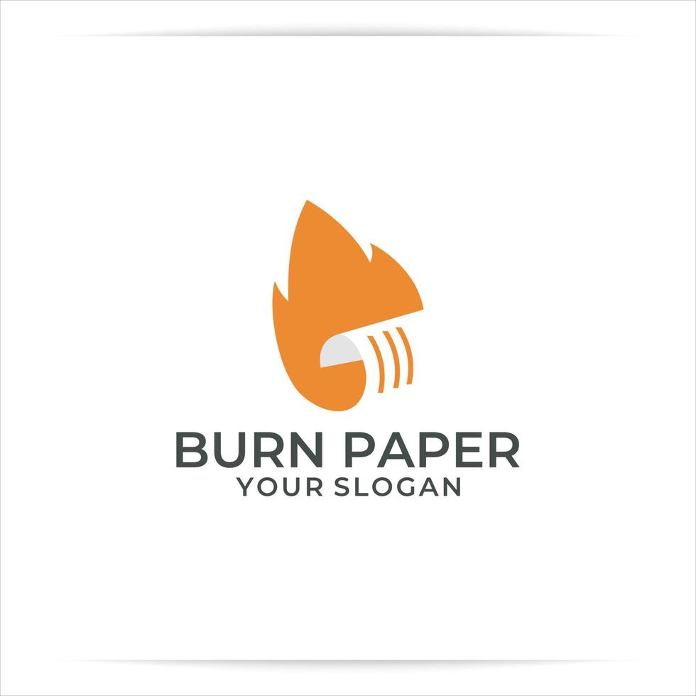 brand papper logotyp design vektor, brinnande dokument vektor