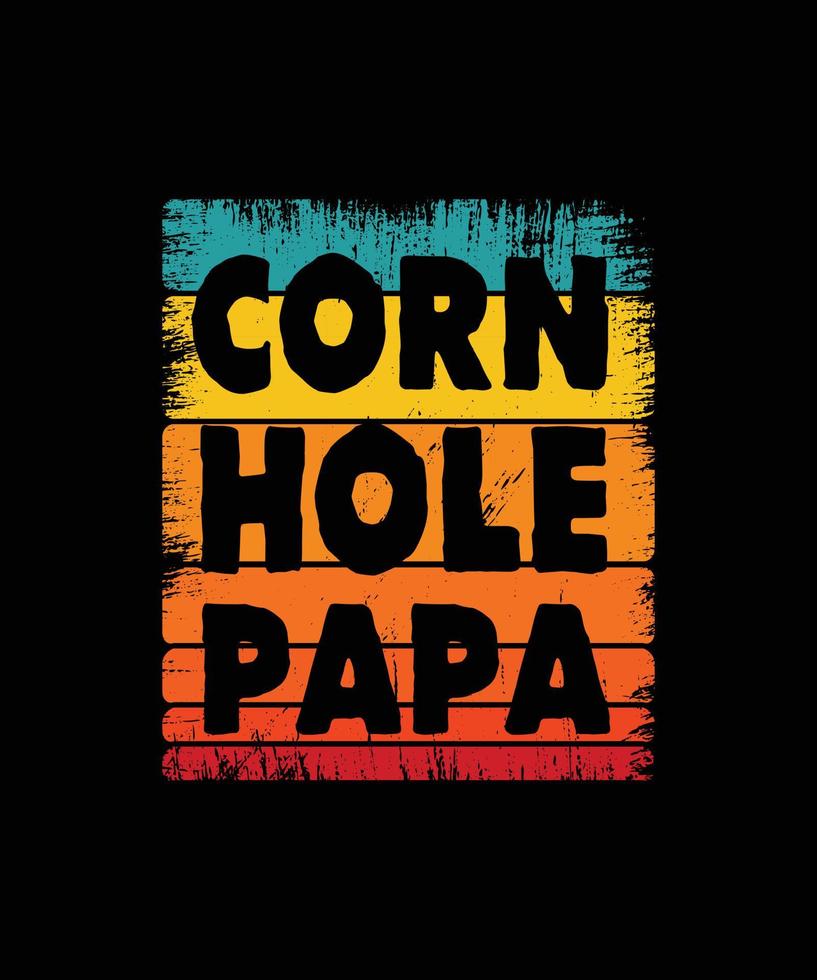 majshål pappa. cornhole vintage t-shirt design. vektor