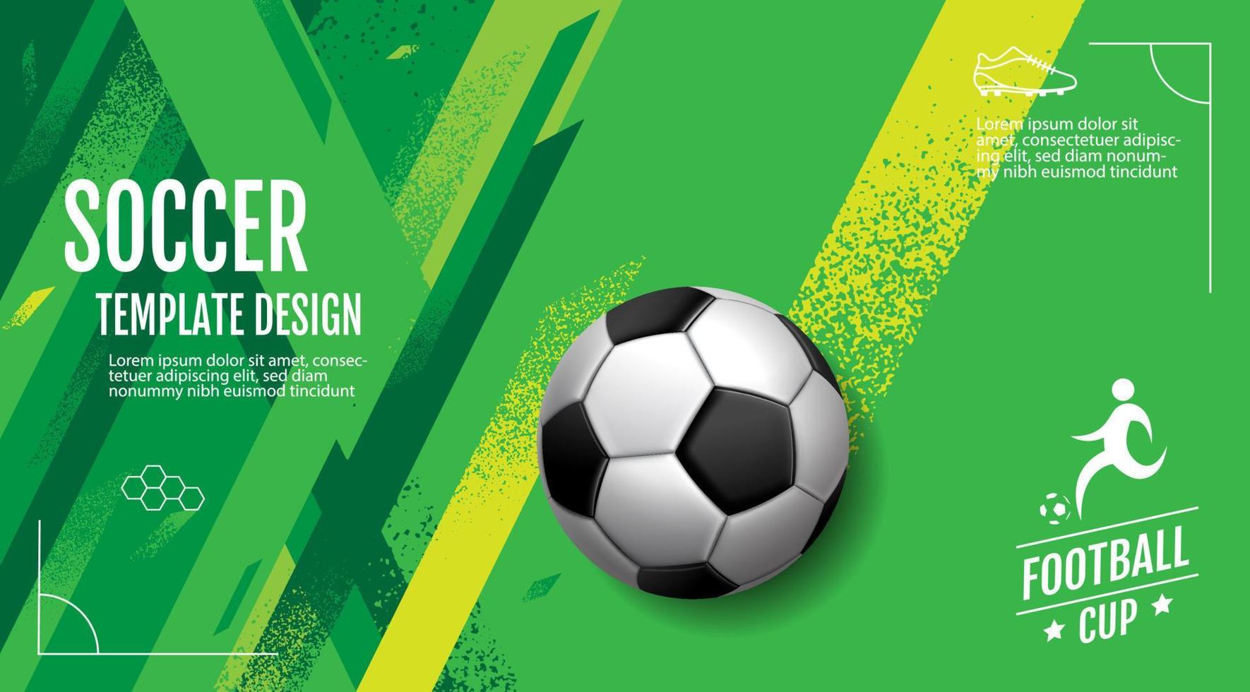 fotboll malldesign, fotboll banner, sport layout design, vektorillustration vektor