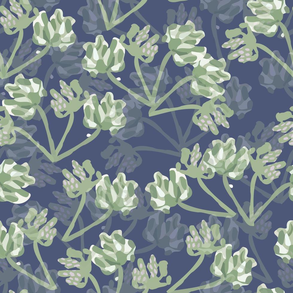 Nahtloser Musterhintergrund mit grünem abstraktem Blumenstrauch, Grußkarte oder Stoff vektor