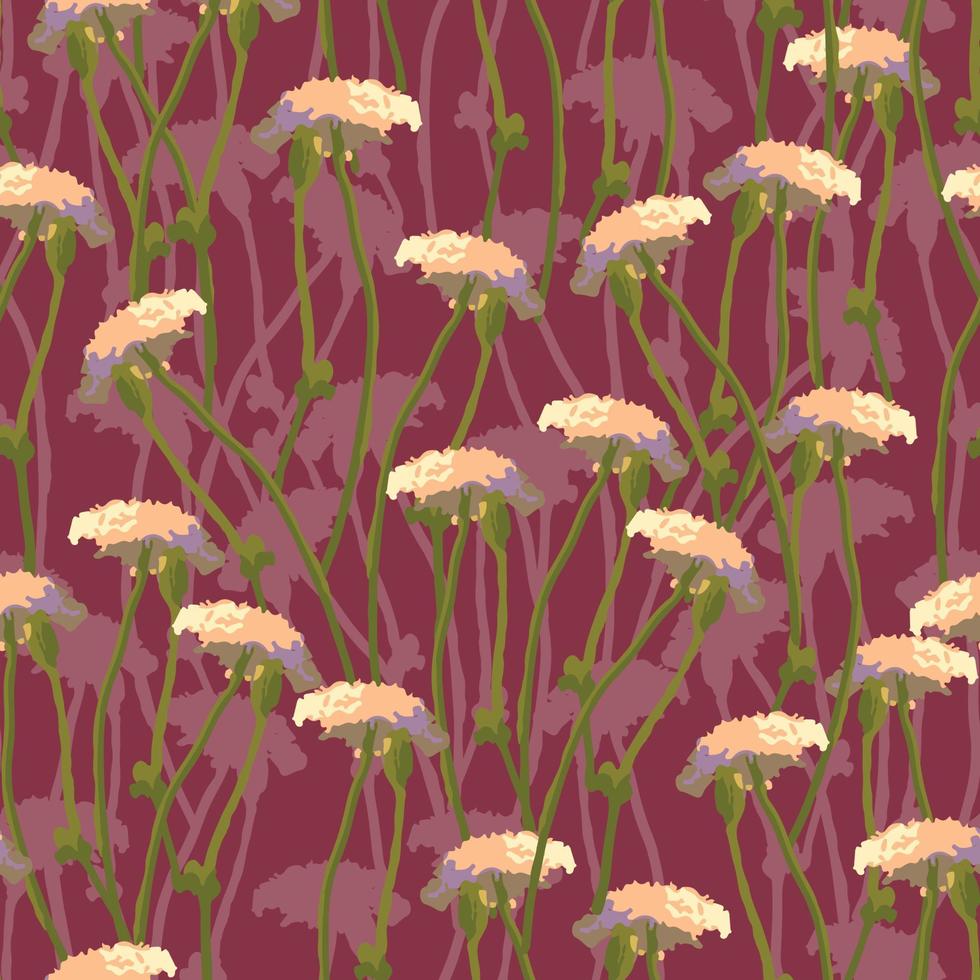 printseamless handritad abstrakt vilda blommor mönster bakgrund, gratulationskort eller tyg vektor