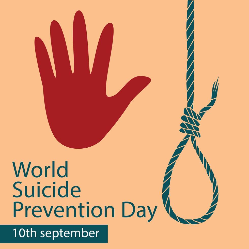 självmordsförebyggande kampanj för att hjälpa självmordsbenägna personer. självmordsförebyggande månadskort eller bakgrund. vektor illustration.