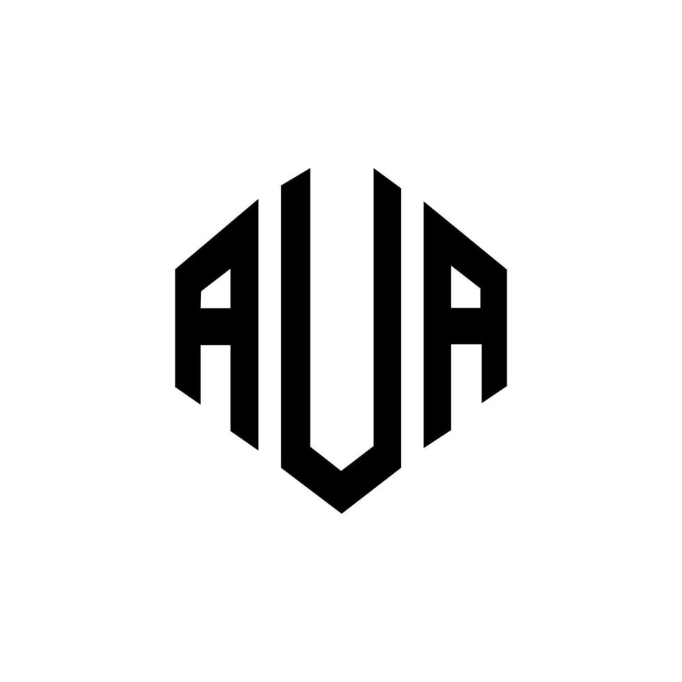 aua-Buchstaben-Logo-Design mit Polygonform. ua Polygon- und Würfelform-Logo-Design. aua Sechseck-Vektor-Logo-Vorlage in weißen und schwarzen Farben. aua-monogramm, geschäfts- und immobilienlogo. vektor