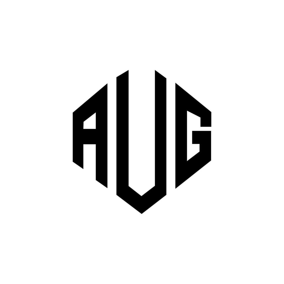 aug letter logotyp design med polygon form. aug polygon och kubform logotypdesign. aug hexagon vektor logotyp mall vita och svarta färger. aug monogram, affärs- och fastighetslogotyp.