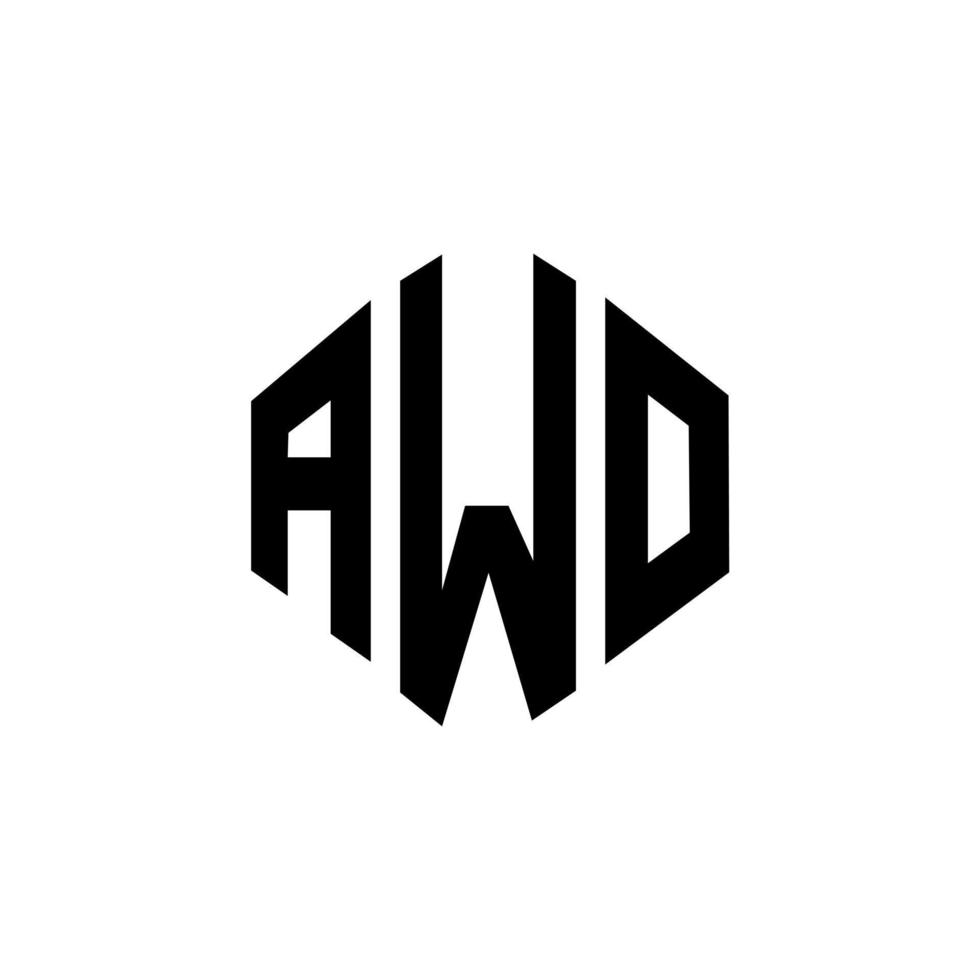 awo-Buchstaben-Logo-Design mit Polygonform. awo Logo-Design in Polygon- und Würfelform. Awo Sechseck-Vektor-Logo-Vorlage in weißen und schwarzen Farben. awo monogramm, geschäfts- und immobilienlogo. vektor