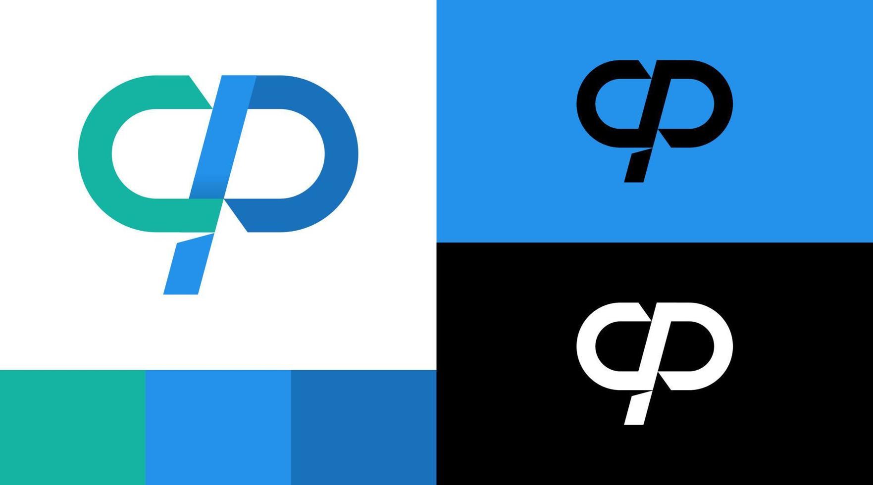 kapsel cp monogram medicinsk hälsa logotyp designkoncept vektor