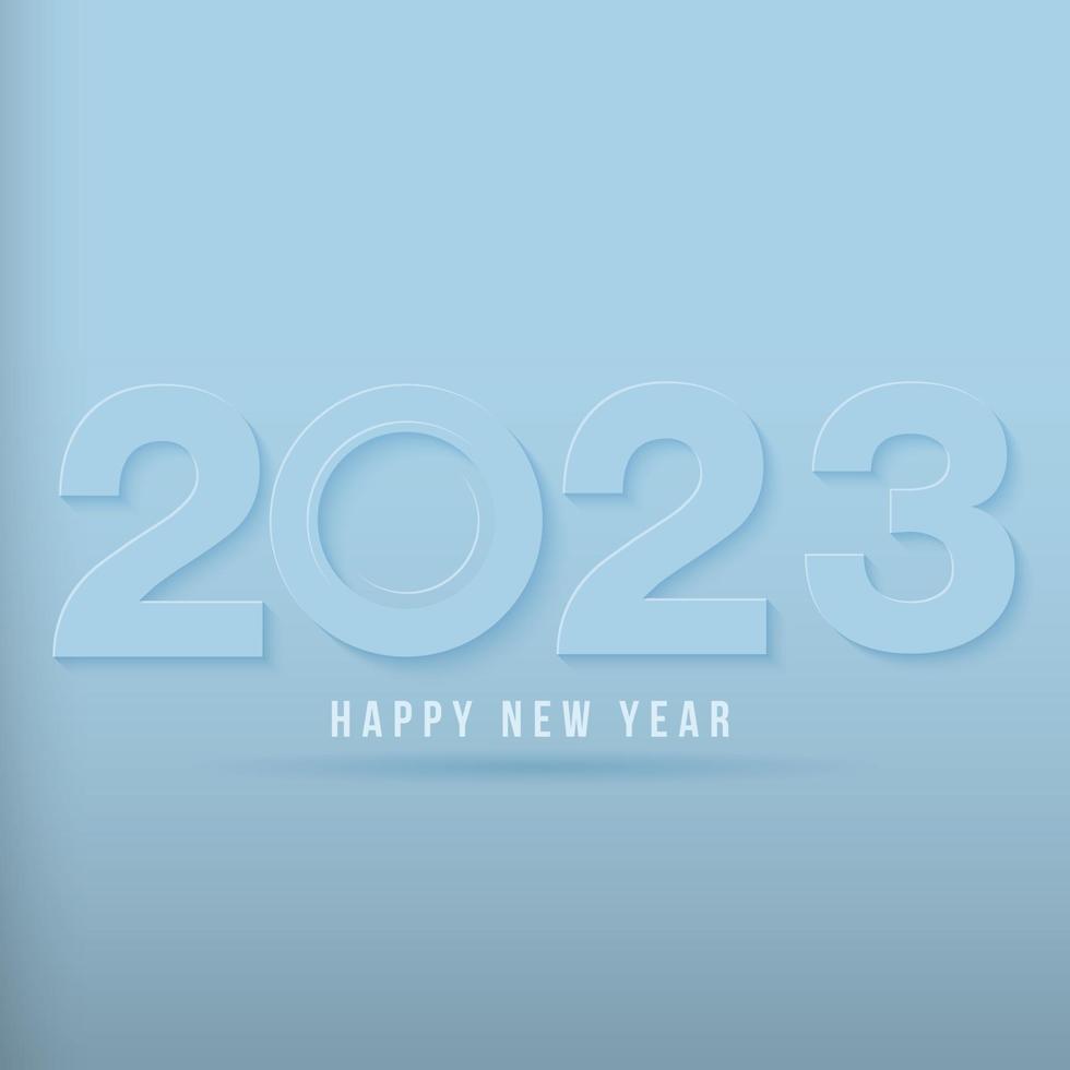 Frohes neues Jahr 2023 Textdesign. für broschürendesignvorlage, karte, banner. Vektor-Illustration. isoliert auf hellblauem Hintergrund. vektor