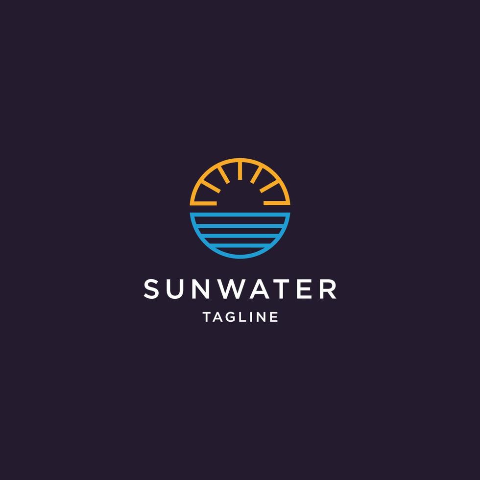 solen vatten logotyp ikonen designmall vektor illustration