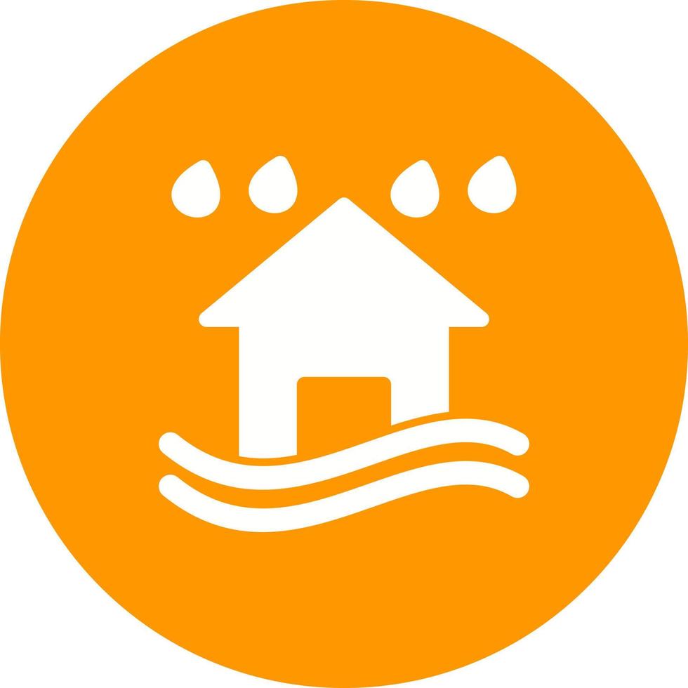 Hintergrundsymbol für starken Regen und Überschwemmungskreis vektor