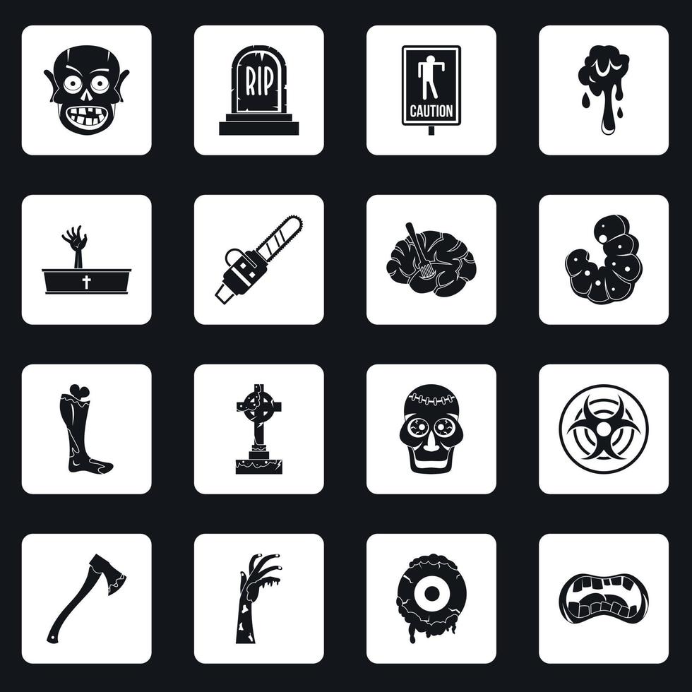 Zombie-Symbole setzen Quadrate Vektor