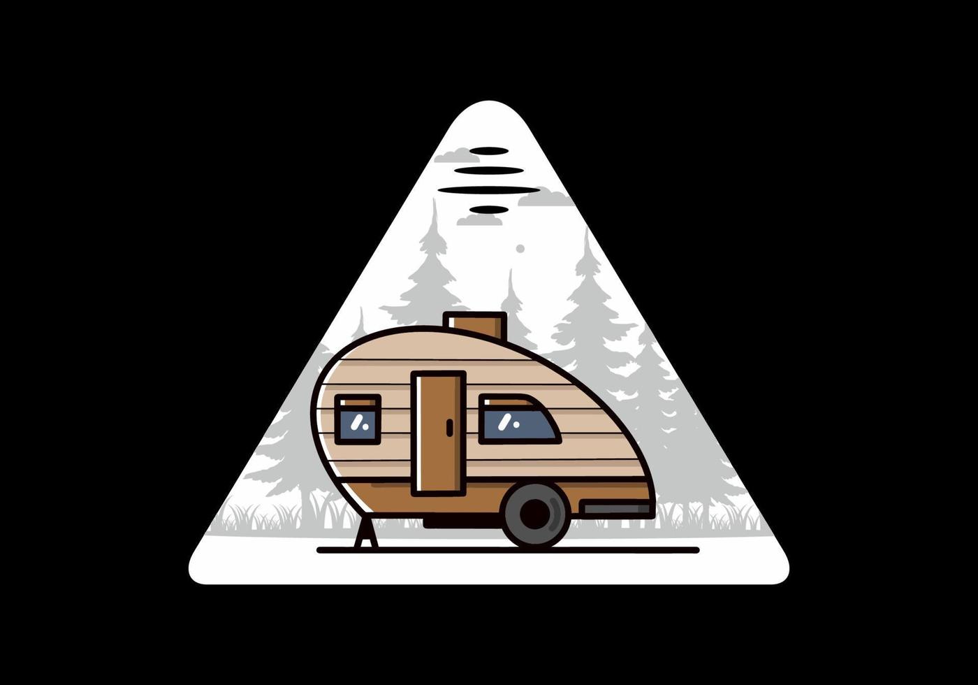 teardrop camper vintage illustration design vektor