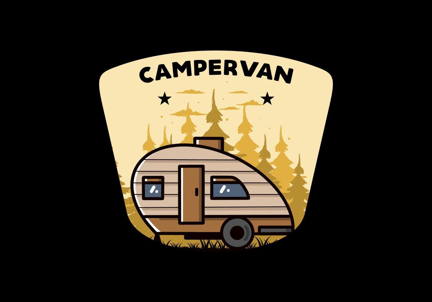 teardrop camper vintage illustration design vektor