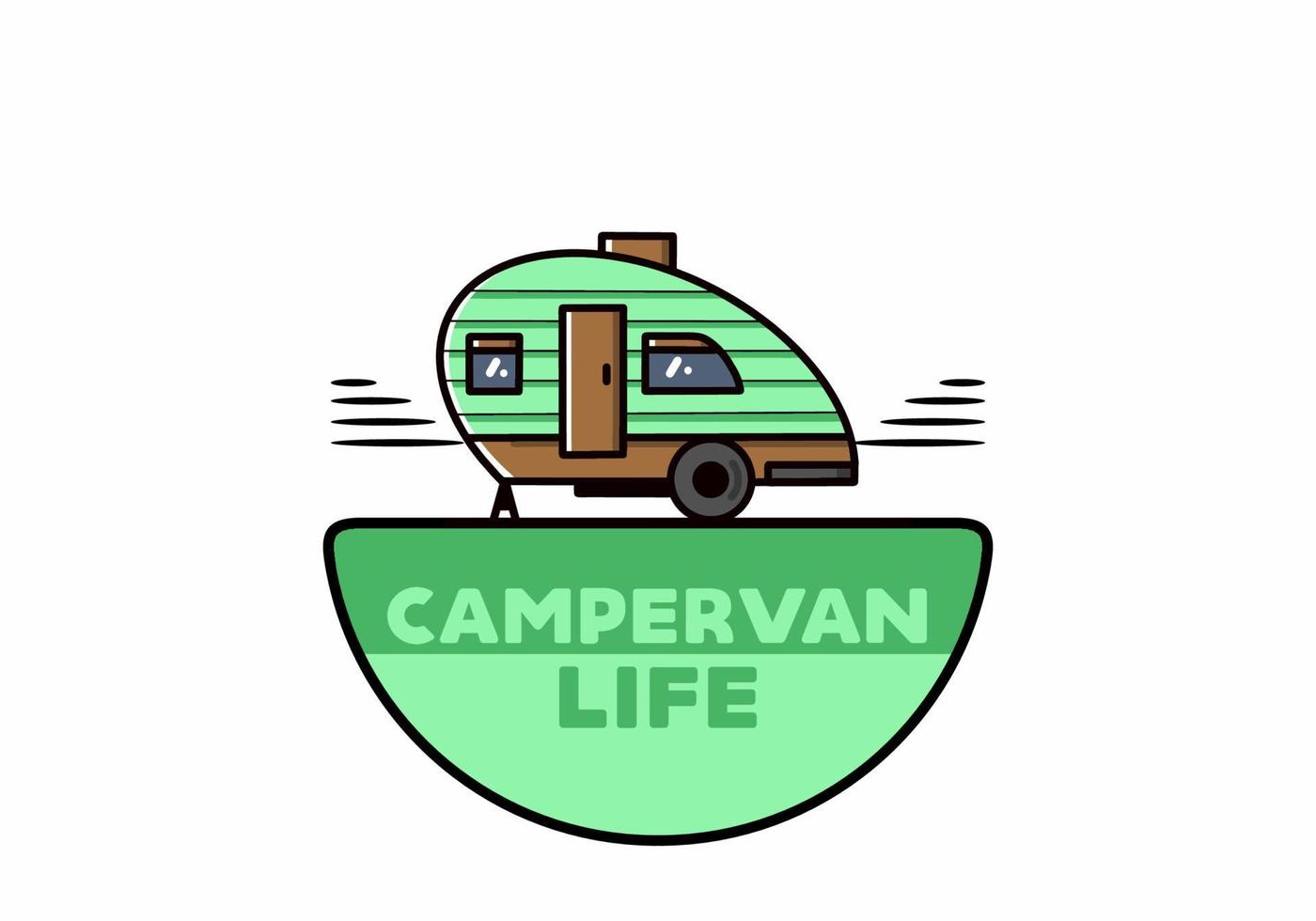 teardrop camper vintage illustration design vektor