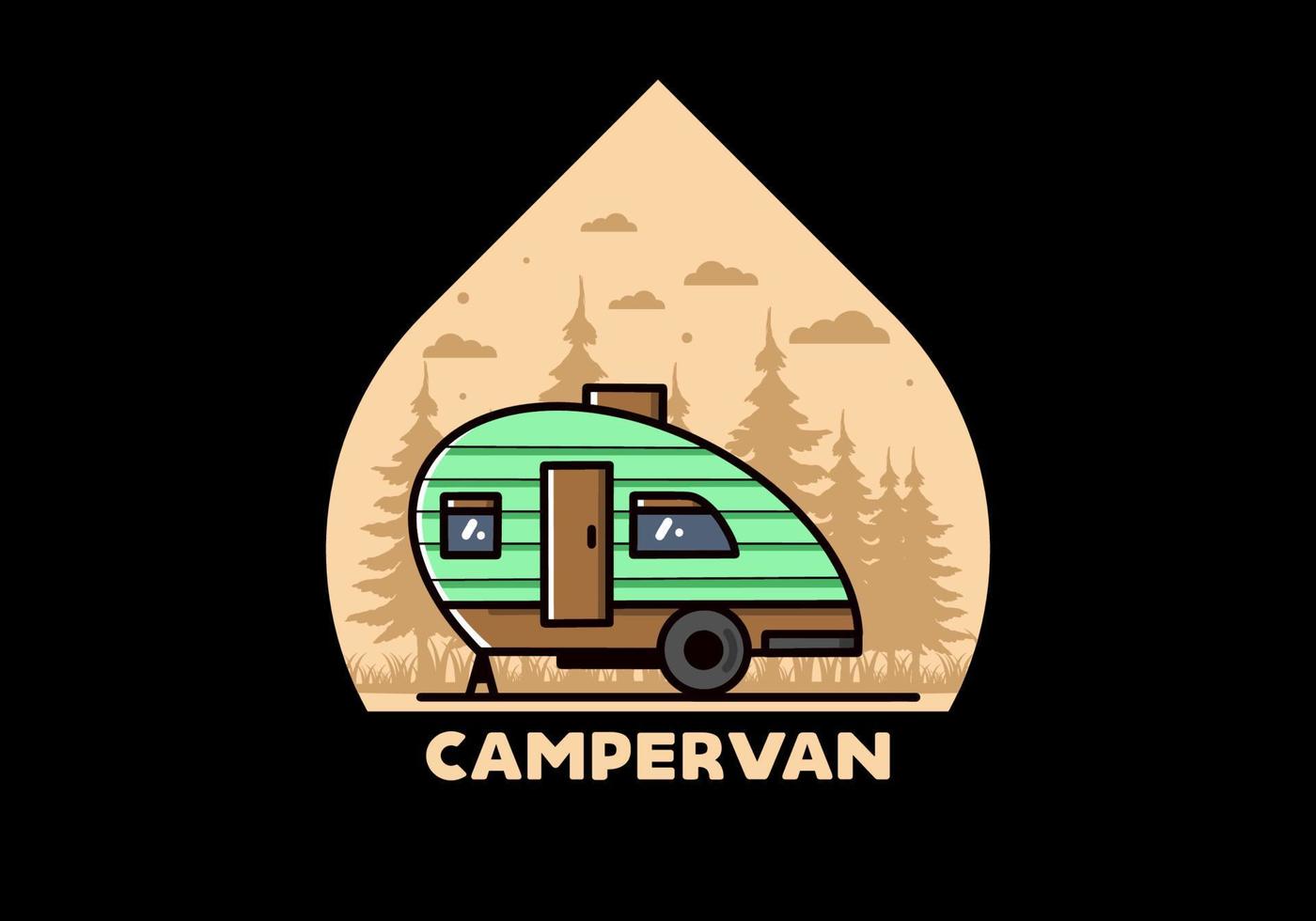 teardrop camper vintage illustration design vektor