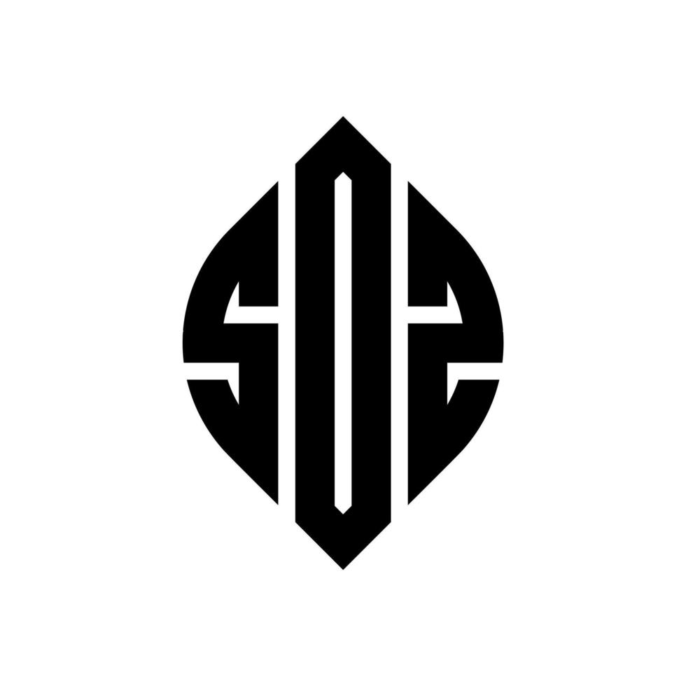 sdz-Kreisbuchstaben-Logo-Design mit Kreis- und Ellipsenform. sdz Ellipsenbuchstaben mit typografischem Stil. Die drei Initialen bilden ein Kreislogo. sdz-Kreis-Emblem abstrakter Monogramm-Buchstaben-Markierungsvektor. vektor