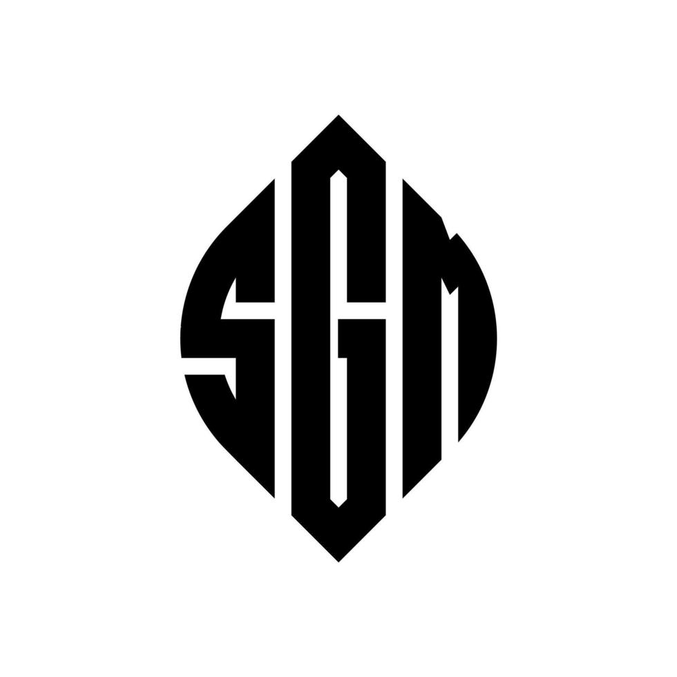 sgm-Kreisbuchstaben-Logo-Design mit Kreis- und Ellipsenform. sgm-ellipsenbuchstaben mit typografischem stil. Die drei Initialen bilden ein Kreislogo. SGM-Kreis-Emblem abstrakter Monogramm-Buchstaben-Markierungsvektor. vektor