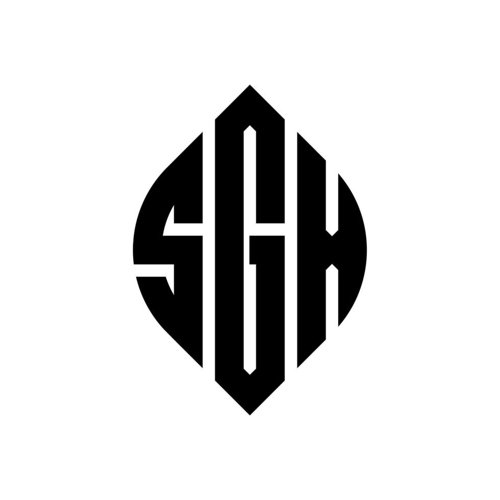 sgx cirkelbokstavslogotypdesign med cirkel och ellipsform. sgx ellipsbokstäver med typografisk stil. de tre initialerna bildar en cirkellogotyp. sgx cirkel emblem abstrakt monogram bokstav märke vektor. vektor