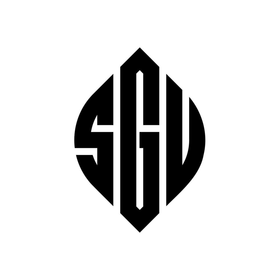 sgu cirkel bokstavslogotyp design med cirkel och ellipsform. sgu ellipsbokstäver med typografisk stil. de tre initialerna bildar en cirkellogotyp. sgu cirkel emblem abstrakt monogram brev märke vektor. vektor