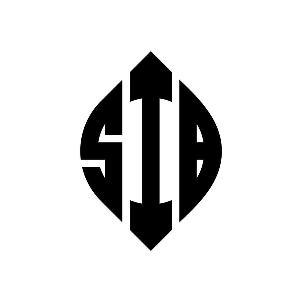 SIB-Kreis-Buchstaben-Logo-Design mit Kreis- und Ellipsenform. Geschwister-Ellipsenbuchstaben mit typografischem Stil. Die drei Initialen bilden ein Kreislogo. SIB-Kreis-Emblem abstrakter Monogramm-Buchstaben-Markierungsvektor. vektor