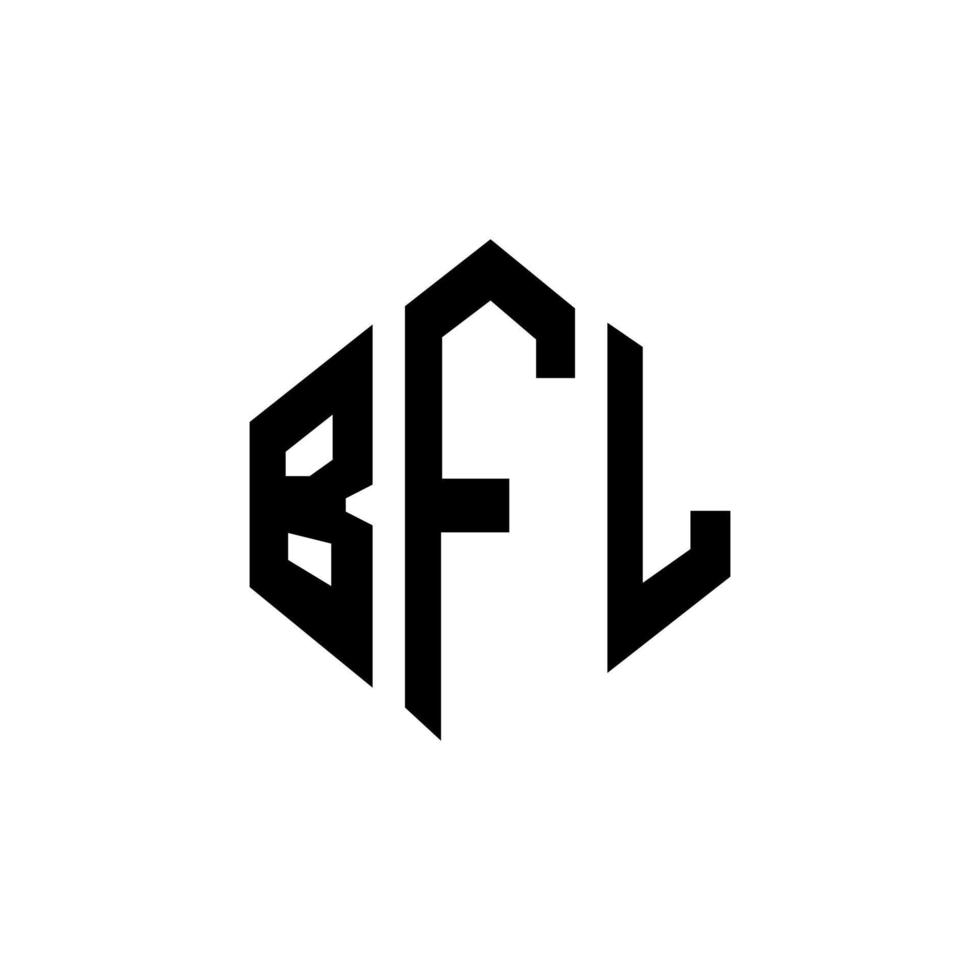 bfl bokstavslogotypdesign med polygonform. bfl polygon och kubformad logotypdesign. bfl hexagon vektor logotyp mall vita och svarta färger. bfl monogram, affärs- och fastighetslogotyp.