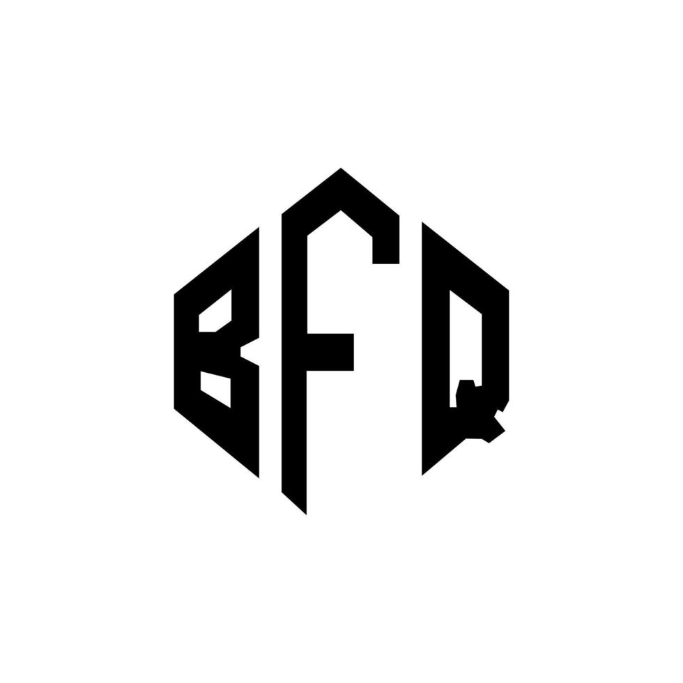 bfq-Brief-Logo-Design mit Polygonform. bfq Polygon- und Würfelform-Logo-Design. bfq Sechseck-Vektor-Logo-Vorlage in weißen und schwarzen Farben. bfq-Monogramm, Geschäfts- und Immobilienlogo. vektor