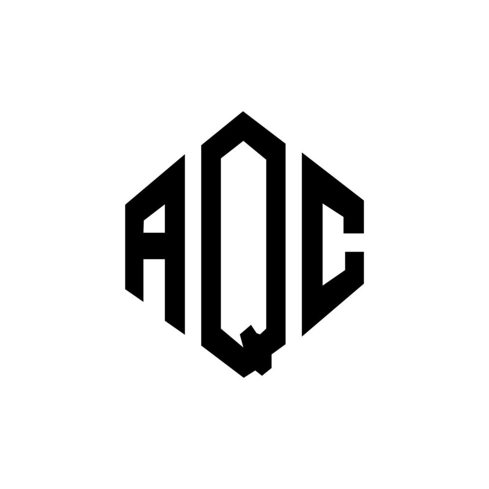 aqc bokstavslogotypdesign med polygonform. aqc polygon och kubform logotypdesign. aqc hexagon vektor logotyp mall vita och svarta färger. aqc monogram, affärs- och fastighetslogotyp.