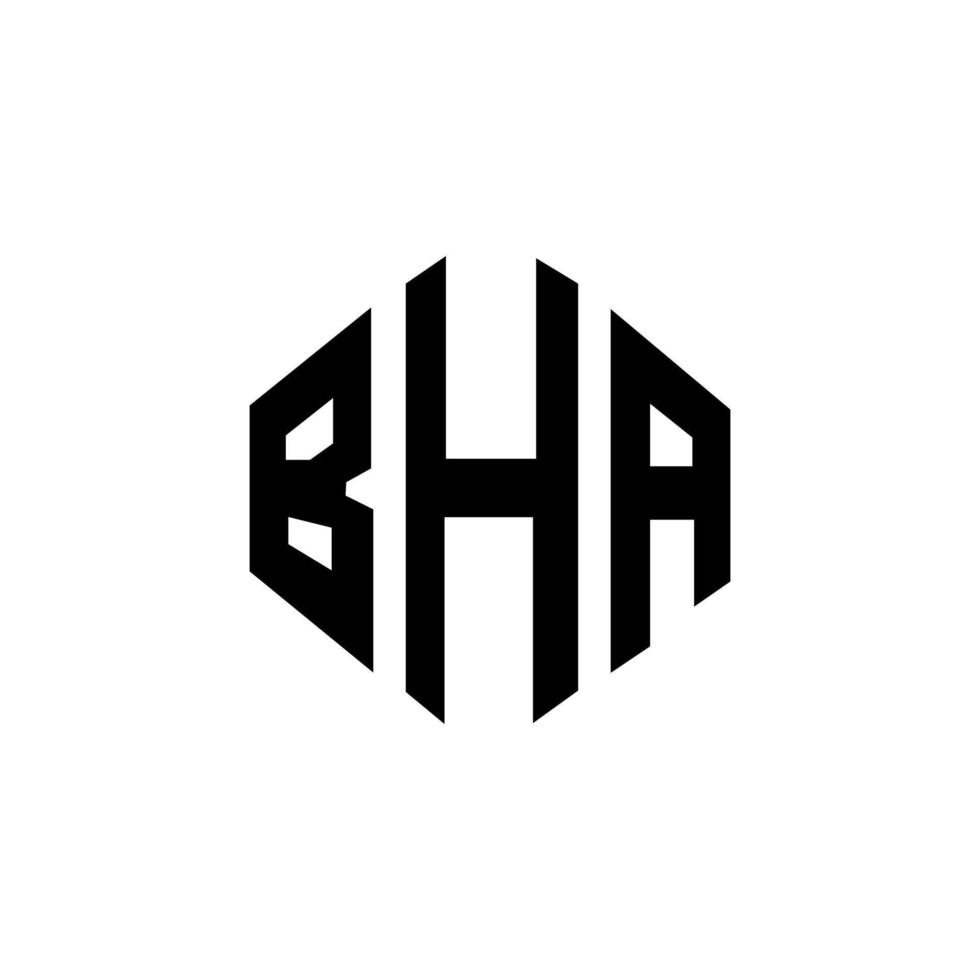 bha bokstavslogotypdesign med polygonform. bha polygon och kubform logotypdesign. bha hexagon vektor logotyp mall vita och svarta färger. bha monogram, affärs- och fastighetslogotyp.