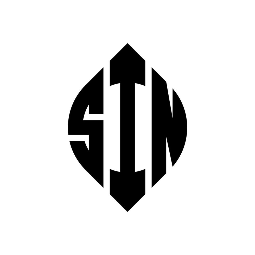 Sündenkreis-Buchstaben-Logo-Design mit Kreis- und Ellipsenform. sin ellipsenbuchstaben mit typografischem stil. Die drei Initialen bilden ein Kreislogo. Sündenkreis Emblem abstrakter Monogramm-Buchstabenmarkierungsvektor. vektor