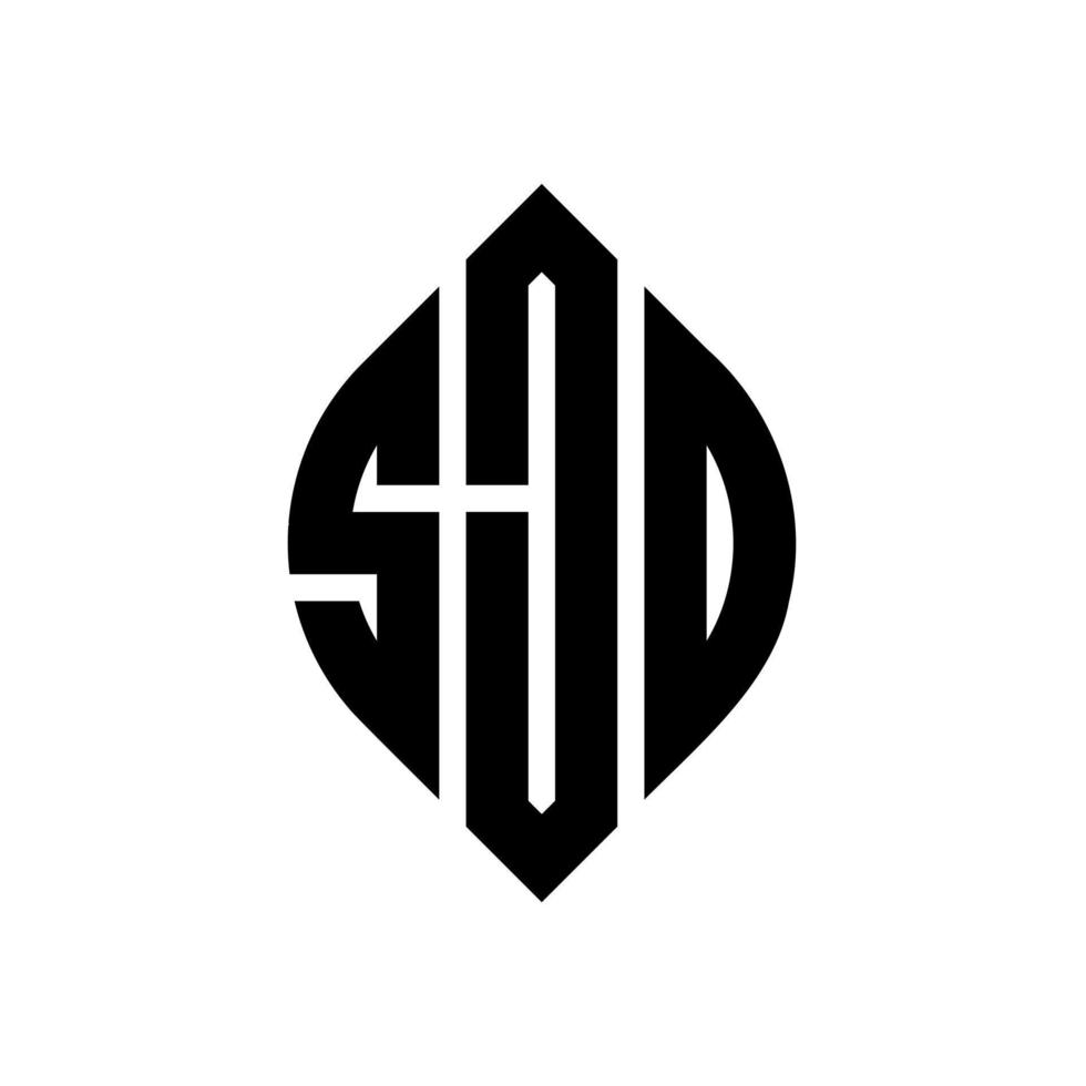 sjd cirkelbokstavslogotypdesign med cirkel och ellipsform. sjd ellipsbokstäver med typografisk stil. de tre initialerna bildar en cirkellogotyp. sjd cirkel emblem abstrakt monogram bokstav märke vektor. vektor