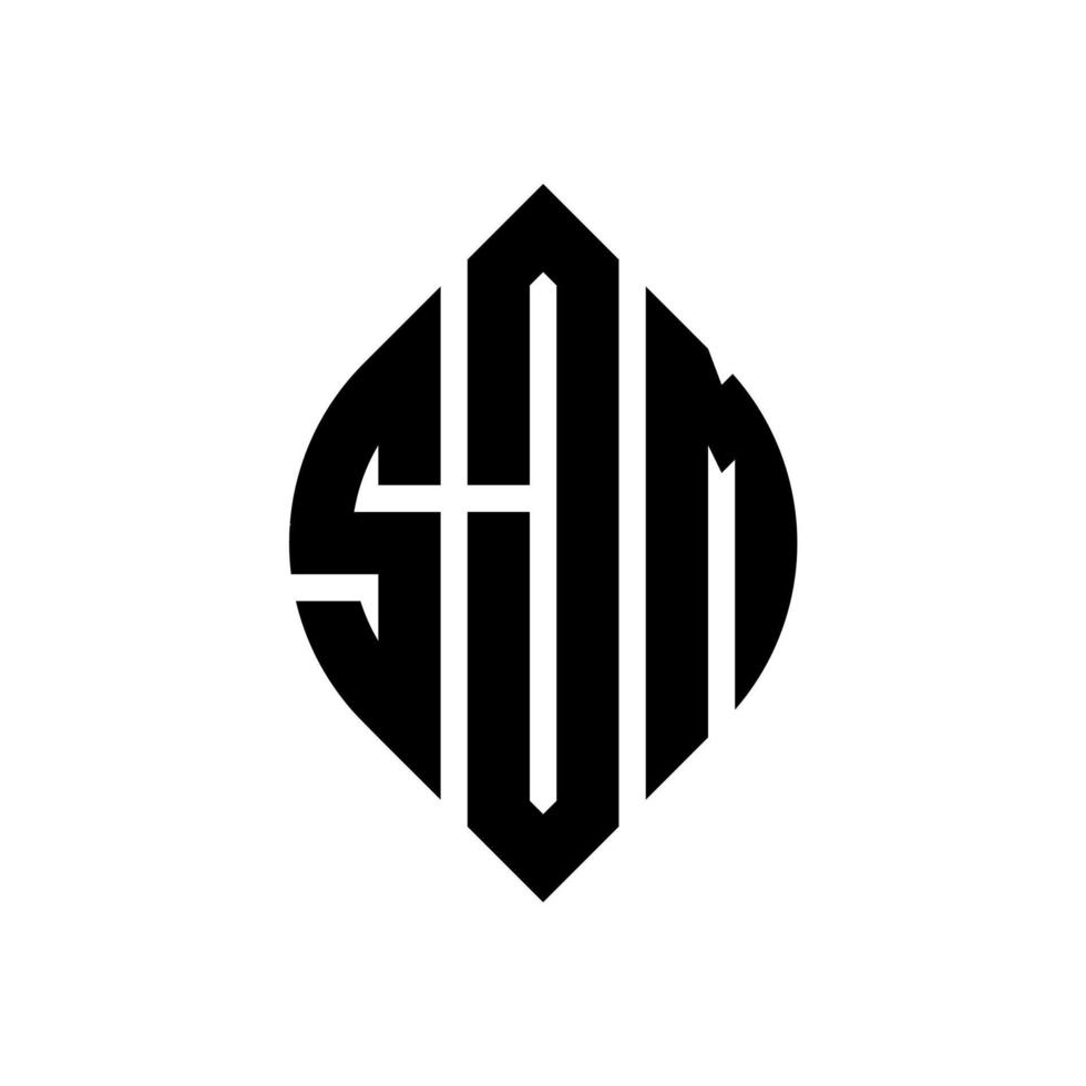 sjm cirkel bokstavslogotyp design med cirkel och ellipsform. sjm ellipsbokstäver med typografisk stil. de tre initialerna bildar en cirkellogotyp. sjm cirkel emblem abstrakt monogram bokstav märke vektor. vektor