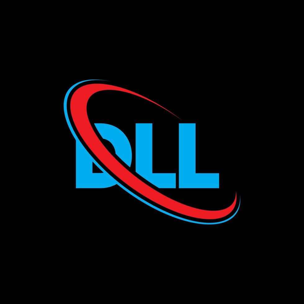dll-Logo. dll-Brief. dll-Brief-Logo-Design. Initialen-DLL-Logo, verbunden mit Kreis- und Großbuchstaben-Monogramm-Logo. dll-typografie für technologie-, geschäfts- und immobilienmarken. vektor