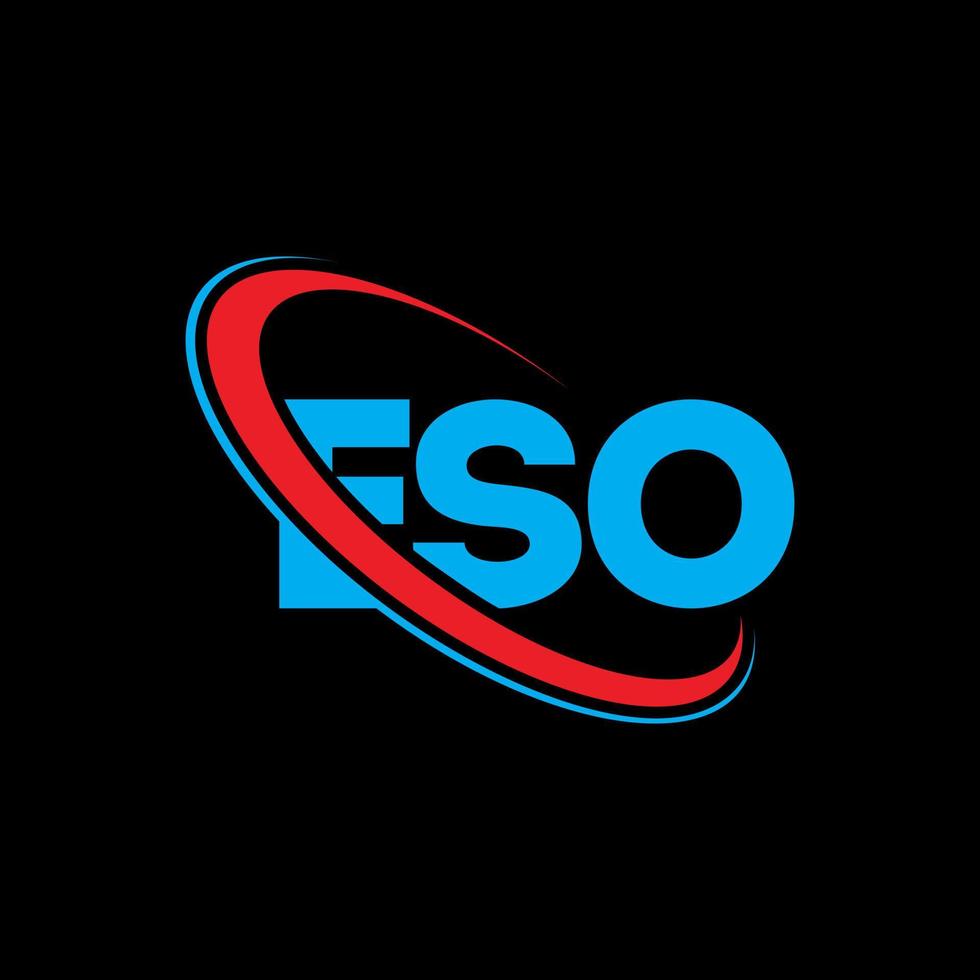 Eso-Logo. Eso-Brief. eso-Buchstaben-Logo-Design. Initialen eso-Logo verbunden mit Kreis und Monogramm-Logo in Großbuchstaben. eso-typografie für technologie-, geschäfts- und immobilienmarke. vektor