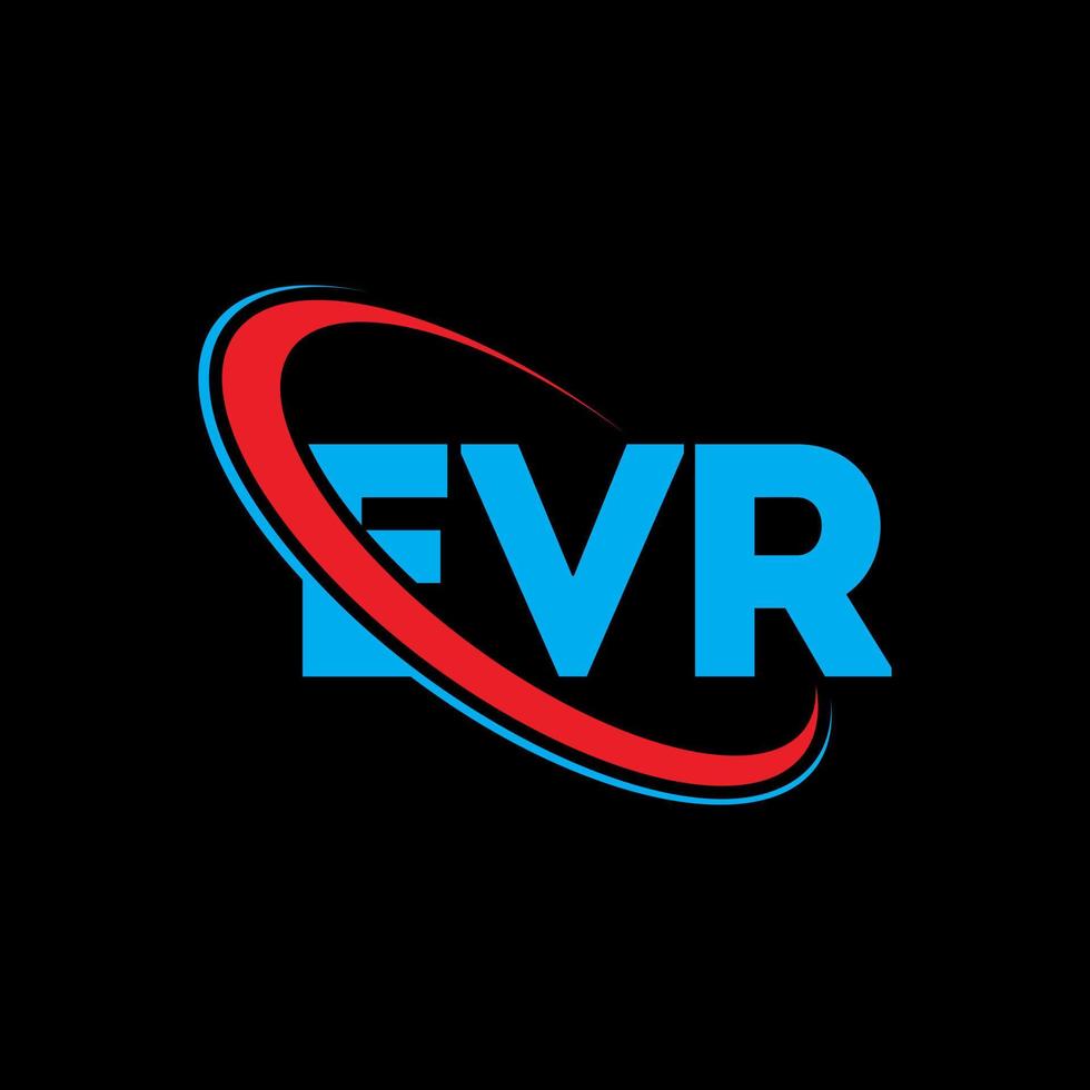 evr logotyp. evr brev. evr brev logotyp design. initialer evr logotyp länkad med cirkel och versaler monogram logotyp. evr typografi för teknik, företag och fastighetsmärke. vektor