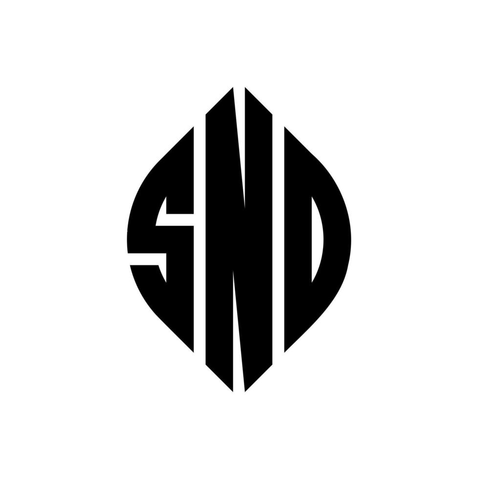 Sno-Kreis-Buchstaben-Logo-Design mit Kreis- und Ellipsenform. sno ellipsenbuchstaben mit typografischem stil. Die drei Initialen bilden ein Kreislogo. Sno-Kreis-Emblem abstrakter Monogramm-Buchstaben-Markierungsvektor. vektor