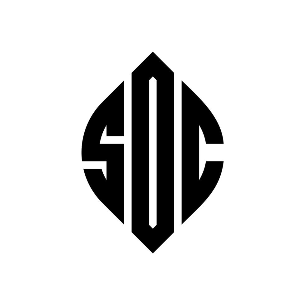 soc-Kreis-Buchstaben-Logo-Design mit Kreis- und Ellipsenform. soc ellipsenbuchstaben mit typografischem stil. Die drei Initialen bilden ein Kreislogo. Soc-Kreis-Emblem abstrakter Monogramm-Buchstaben-Markierungsvektor. vektor