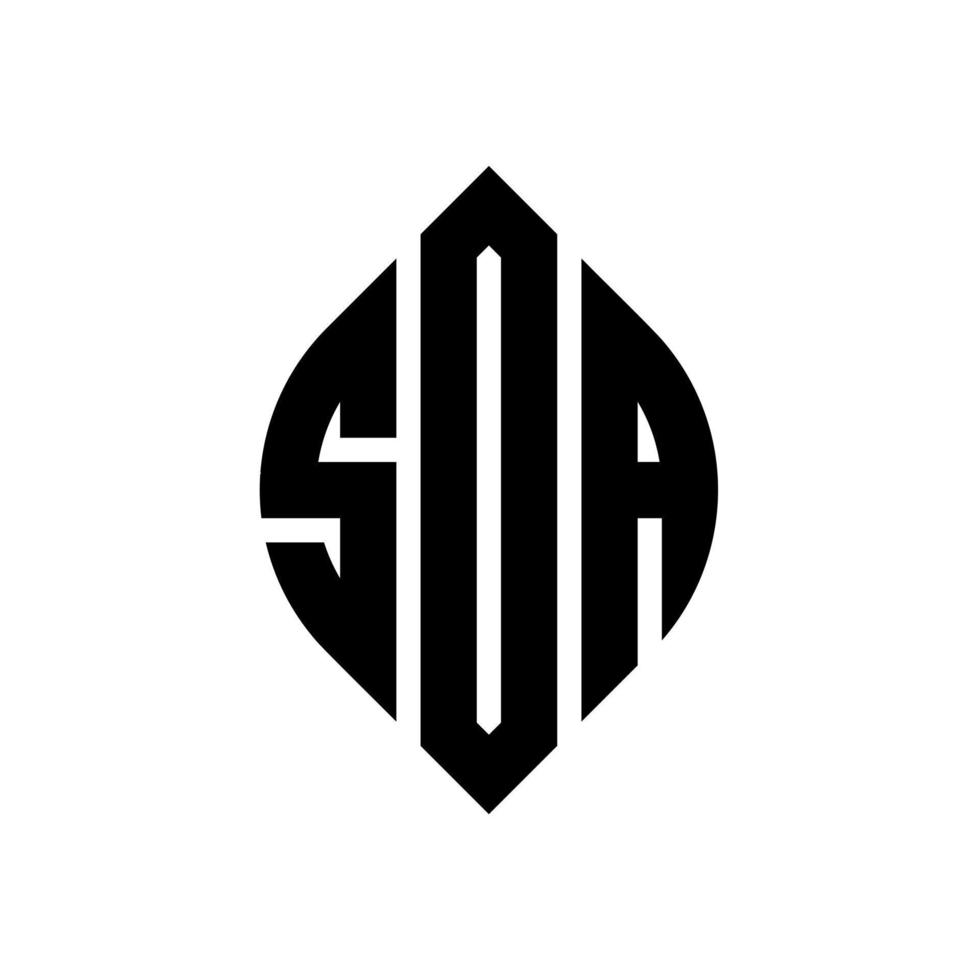 soa cirkel bokstavslogotyp design med cirkel och ellipsform. soa ellips bokstäver med typografisk stil. de tre initialerna bildar en cirkellogotyp. soa cirkel emblem abstrakt monogram brev märke vektor. vektor