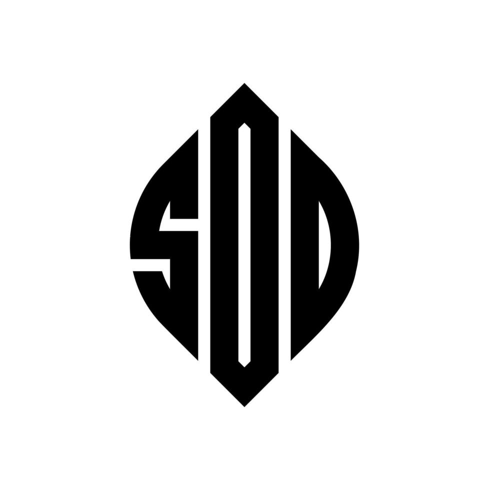 Sod-Kreis-Buchstaben-Logo-Design mit Kreis- und Ellipsenform. Sod-Ellipsenbuchstaben mit typografischem Stil. Die drei Initialen bilden ein Kreislogo. Sod Circle Emblem abstrakter Monogramm-Buchstaben-Markierungsvektor. vektor