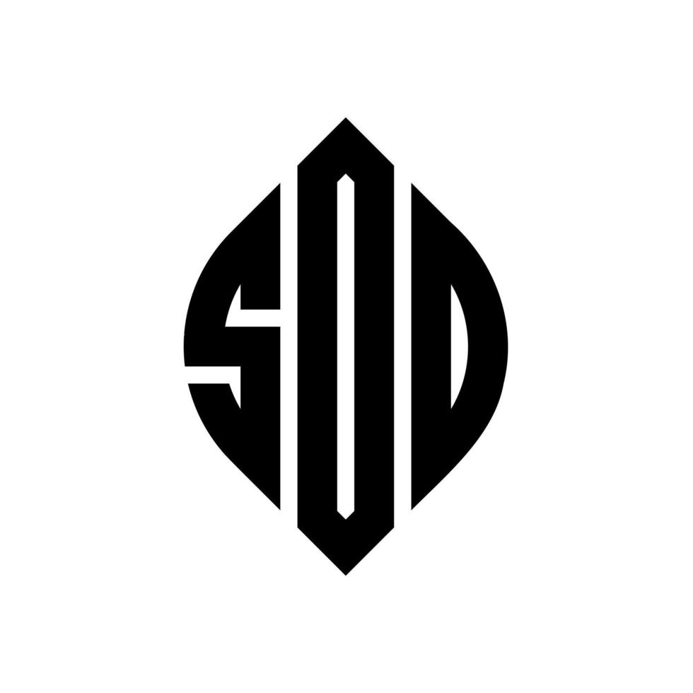 soo-Kreis-Buchstaben-Logo-Design mit Kreis- und Ellipsenform. soo Ellipsenbuchstaben mit typografischem Stil. Die drei Initialen bilden ein Kreislogo. Soo-Kreis-Emblem abstrakter Monogramm-Buchstaben-Markenvektor. vektor