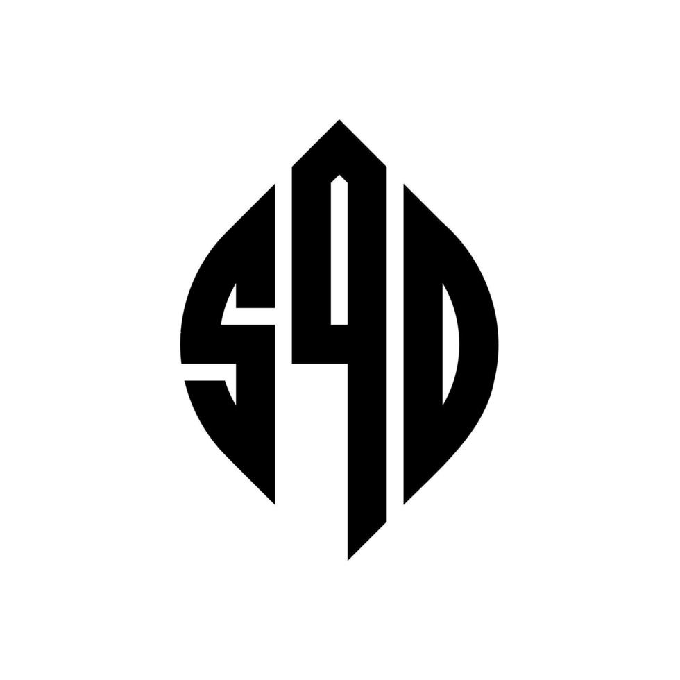 sqo-Kreis-Buchstaben-Logo-Design mit Kreis- und Ellipsenform. sqo Ellipsenbuchstaben mit typografischem Stil. Die drei Initialen bilden ein Kreislogo. sqo-Kreis-Emblem abstrakter Monogramm-Buchstaben-Markierungsvektor. vektor