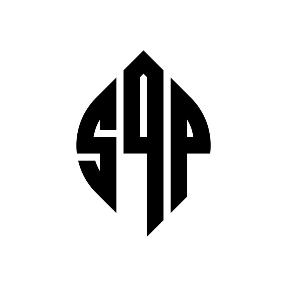 sqp cirkel bokstavslogotyp design med cirkel och ellipsform. sqp ellipsbokstäver med typografisk stil. de tre initialerna bildar en cirkellogotyp. sqp cirkel emblem abstrakt monogram brev märke vektor. vektor