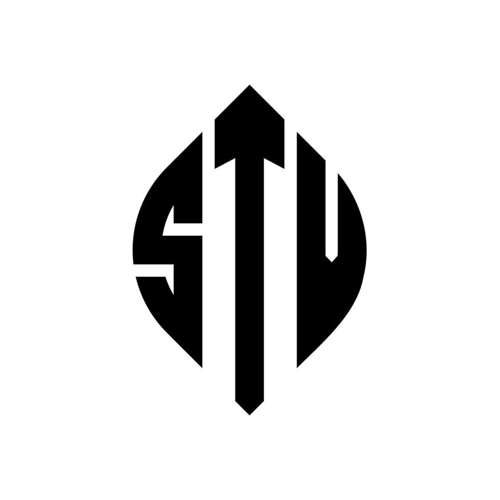 stv cirkel bokstavslogotyp design med cirkel och ellipsform. stv ellips bokstäver med typografisk stil. de tre initialerna bildar en cirkellogotyp. stv cirkel emblem abstrakt monogram brev märke vektor. vektor