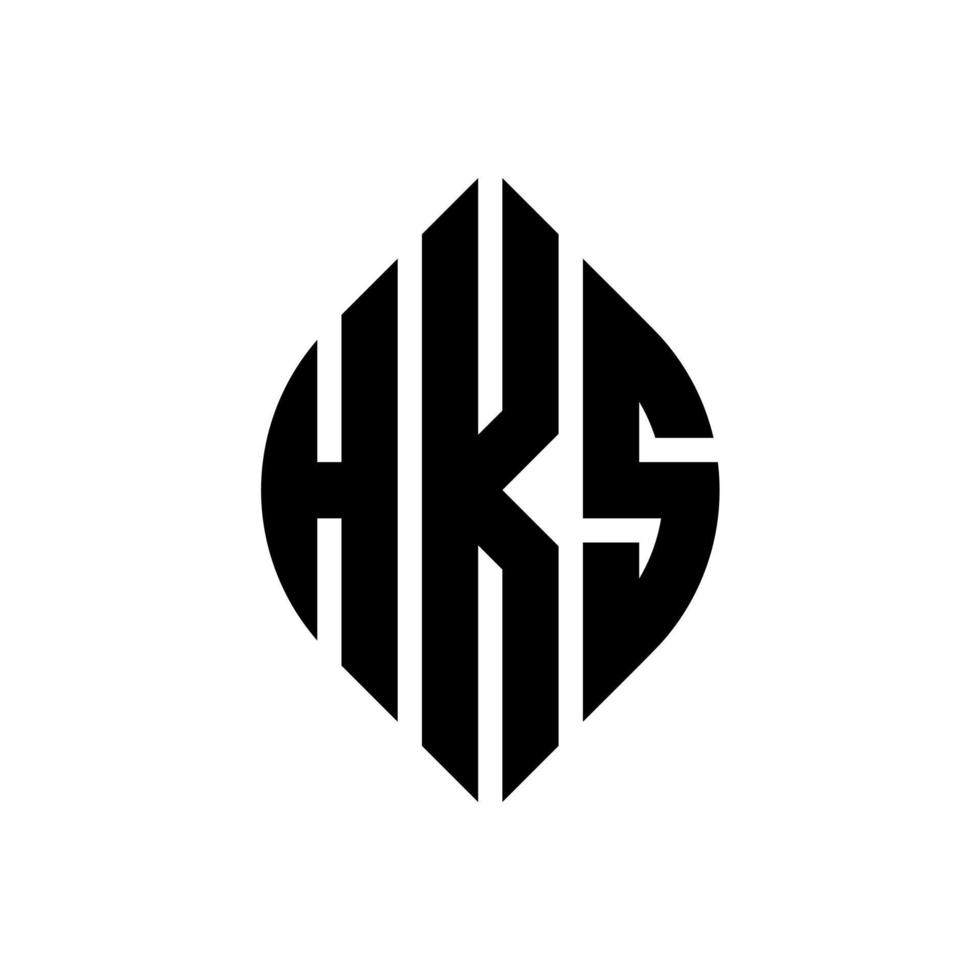 hks cirkelbokstavslogotypdesign med cirkel- och ellipsform. hks ellipsbokstäver med typografisk stil. de tre initialerna bildar en cirkellogotyp. hks cirkel emblem abstrakt monogram bokstav märke vektor. vektor