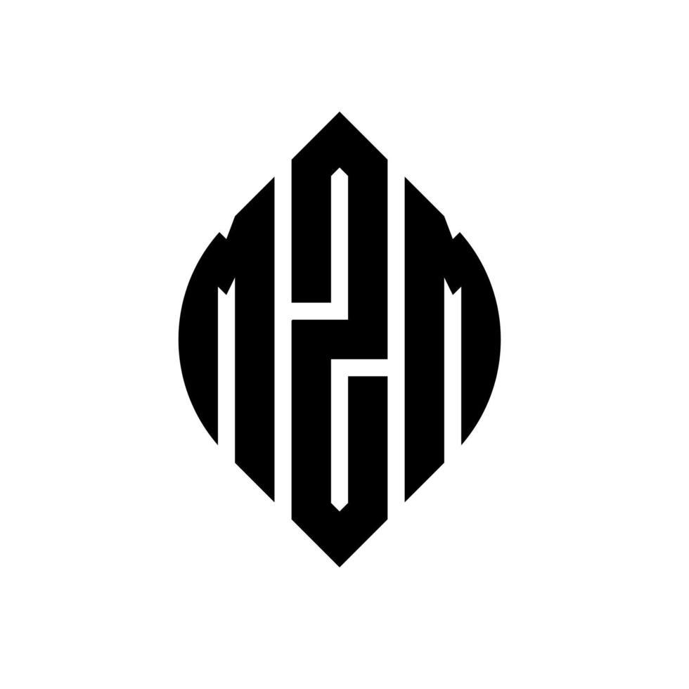 mzm-Kreisbuchstaben-Logo-Design mit Kreis- und Ellipsenform. mzm Ellipsenbuchstaben mit typografischem Stil. Die drei Initialen bilden ein Kreislogo. mzm-Kreis-Emblem abstrakter Monogramm-Buchstaben-Markierungsvektor. vektor
