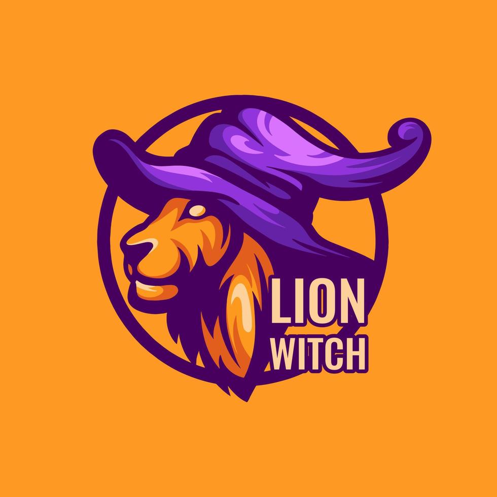 lejon häxa karaktär logotyp vektor